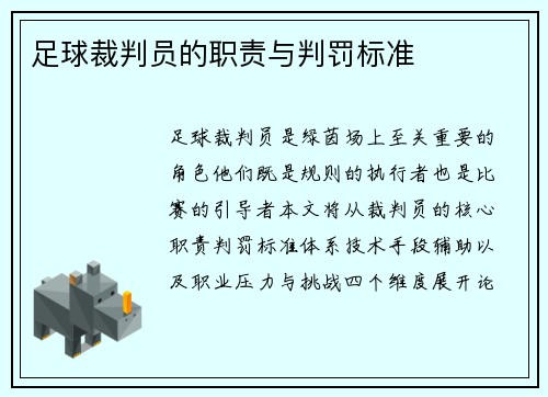 足球裁判员的职责与判罚标准