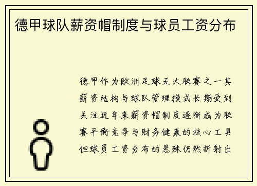德甲球队薪资帽制度与球员工资分布